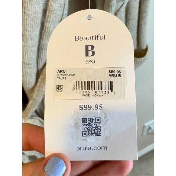 NWT Arula Cowl Neck Oversized  Oatmeal Wool Blend Sweater Dress 2X Women's - Picture 6 of 10